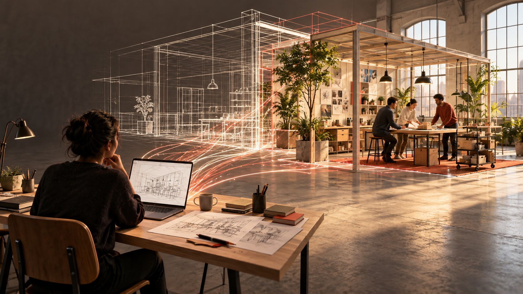 An idea becoming a business with people at work